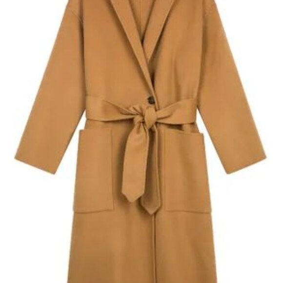 Rouje Philou 100% Wool Camel Coat 34 XS Jeanne Damas - Picture 4 of 6